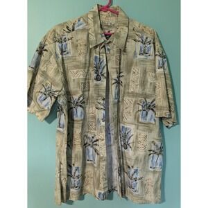Hawaiian Button Up Short Sleeve Shirt Size XL 100% Cotton Batik Bay